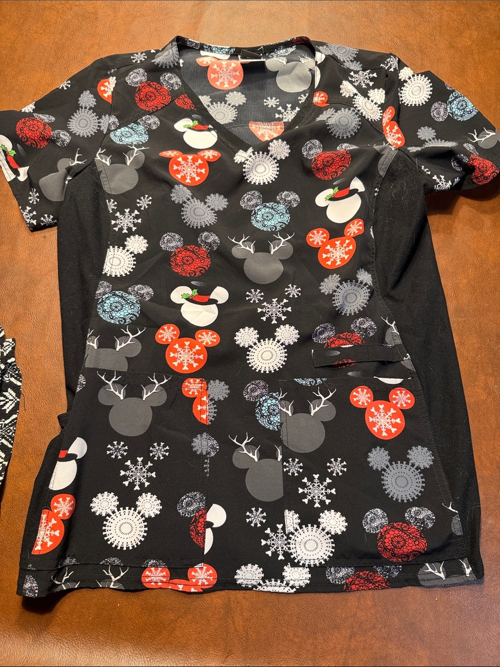Mickey holiday scrub top